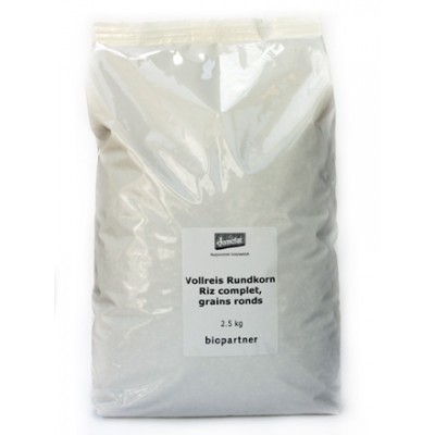 Riz complet grain rond demeter, Biopartner, 2,5kg Riz complet grain rond demeter, Biopartner, 2,5kg